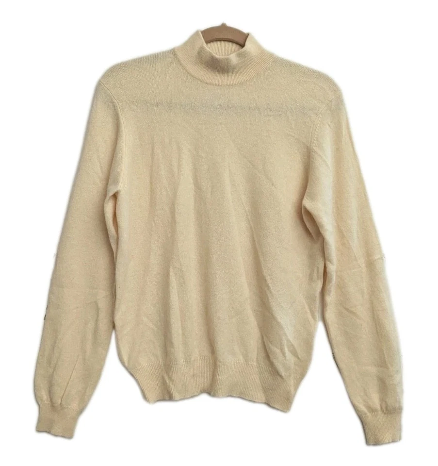 Suéter Charter Club de 2 capas de cachemir cuello alto para mujer talla pequeña amarillo  Foto 1 de 4