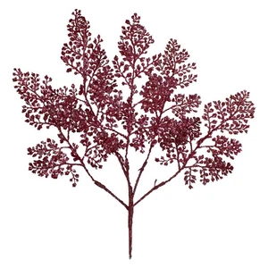 Northlight 18-Inch Deep Pink Glittered Leaves Artificial Christmas Spray - Picture 1 of 3