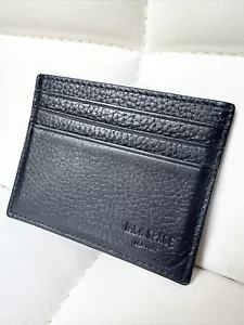 Jack Spade Rare Navy Blue Pebbled Leather Mens Designer Slim Card Case Wallet - Picture 1 of 5