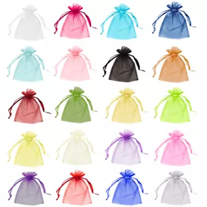 50 & 100 Organza Taschen Hochzeit Gefallen Beutel Schmuck Verpackung Netz Kordelzug - Bild 1 von 24