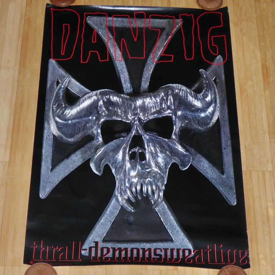 DANZIG THRALL-DEMONSWEATLIVE 1993 ORIGINAL RECORD STORE PROMO POSTER THE MISFITS - Image 1 of 1
