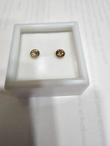 2 CLEAN NATURAL BROWN ZIRCON ROUND CUTGEMSTONES 1.45Cts Total Weight - Picture 1 of 2