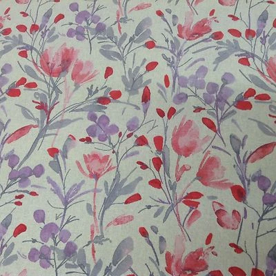 FRANK THOMAS INTERIORS Französischer Frühling Flora Mauve/Rosa Leinen 280 cm/108" breit Vorhangstoff