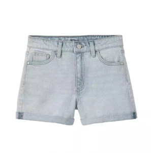 Pantaloncini jeans bambina orlo arrotolato vita media classe artistica lavaggio leggero taglia XL - Foto 1 di 5