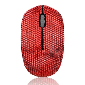 RED Luxury Bling Crystal Rhinestone 2.4G Wireless Optical Mice Gift - Picture 1 of 5