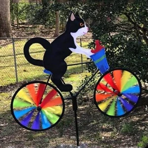 Stabil Tier Fahrrad Windmühle Rostschutz Katzen hund Garten pfahl Rasen Hof - Bild 1 von 11