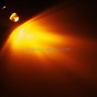 50PCS F5 5mm YELLOW Straw Hat Superbright LED Lamp LED Light - Bild 1 von 4