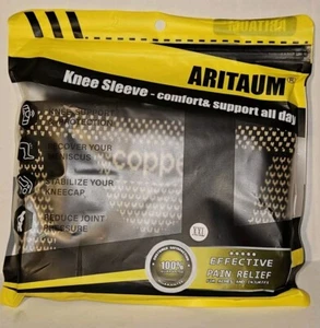 Aritaum Unisex Adult Black Knee Sleeves with Copper Size 2XL  - Picture 1 of 7