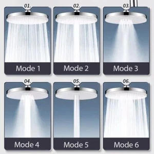 6 Modes High Pressure Showerhead Large Flow 230MM Big Panel Fine Water Flow - Picture 1 of 18