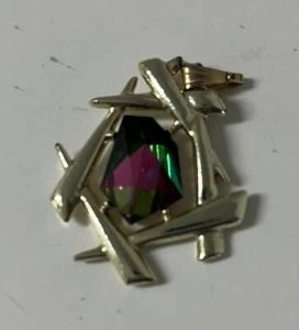 Colgante de oro con estrás de sandía moderno chino Sarah Coventry 1964 firmado - Imagen 1 de 4