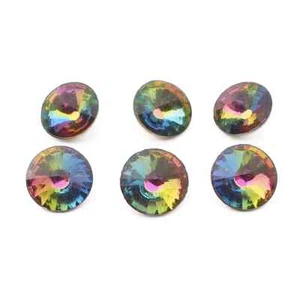 Lot (6) Preciosa rivoli vitrail rainbow glass rhinestones 10mm - Picture 1 of 2