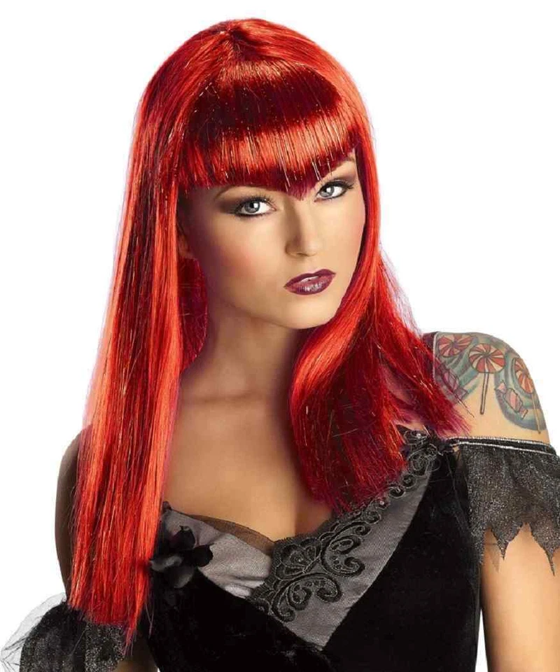 Peluca Vampiro Brillo Gótico Vampiro Vestido Elegante Halloween Disfraz Accesorio 6 COLORES Foto 1 de 1