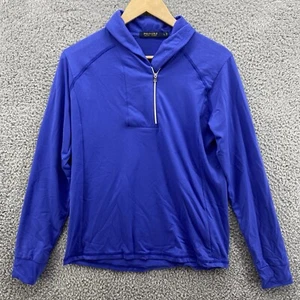 Polo Ralph Lauren Performance Bright Blue Micro Fleece 1/4 Zip Pullover Jacket L - Picture 1 of 8