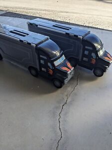 Hot Wheels And Matchbox Semi Truck Carrier Carrying Car Case Storage. 2 Trucks