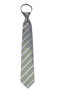 Men's Stripe Classic Pretied Zipper Necktie Formal Weddings Business Prom - Picture 1 of 3