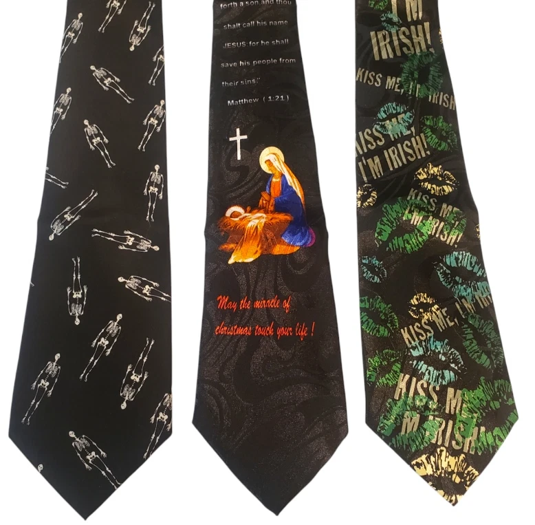 Christmas Halloween St. Patrick's Ties #24A - Lot of 3 Novelty Neckties NWT - Image 1 of 1