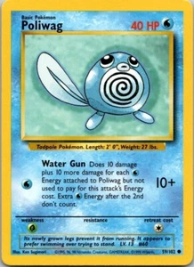 Pokemon MP Poliwag 59/102 Common Unlimited Base Set Free Shipping! - Picture 1 of 1