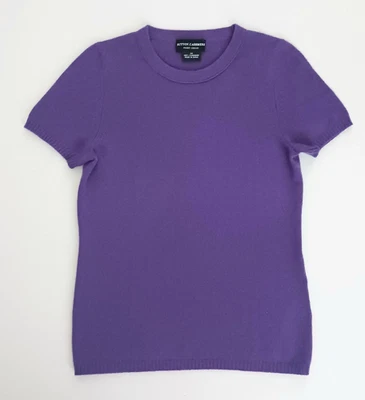 Suéter Suéter Sutton 100% Cachemira Púrpura Tejido S/S Cuello Redondo Talla XS Foto 1 de 4