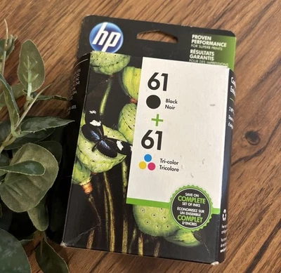 Genuine HP 61 Ink Cartridges – Black & Tri-Color Combo – Exp 04/19 - Image 1 of 2