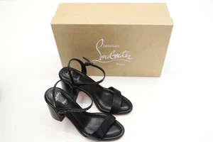 Christian Louboutin Miss Jane Sandal (Women) EU 37 US 7 - Black/Red - Picture 1 of 19