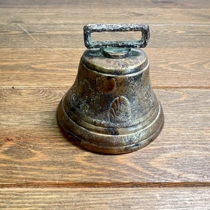 Campana de latón vintage 1878 Saignelegier Chiantel Fondeur cabra vaca suiza campana de 3,5" - Imagen 1 de 5