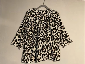 Blusa manga 3/4 cuello en V leopardo transparente talla M SHEIN - Imagen 1 de 8