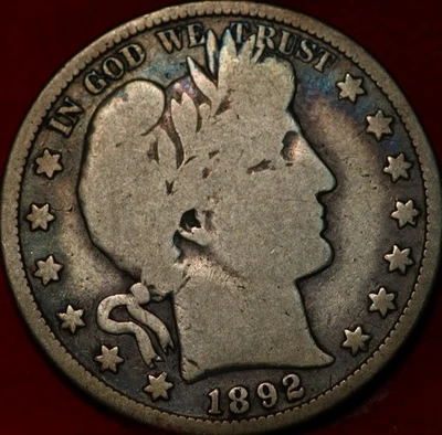 1892-S San Francisco Mint Silver Barber Half Dollar - Image 1 of 2