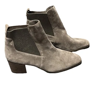 Anne Klein Boots Parson Iflex Women's 9.5M Leather Tan Gold Stacked Heel Booties - Picture 1 of 16
