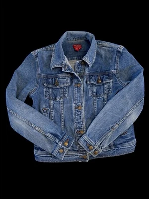 Chaps Ralph Lauren 牛仔夹克经典中号水洗黄铜标志纽扣小号 — 第 1/4 张图片