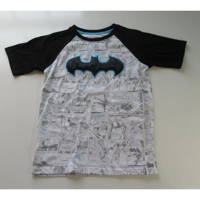 Batman Raised Logo Tee Shirt Comic All Over Comic Book Print Boys Large 10/12 - Image 1 of 4