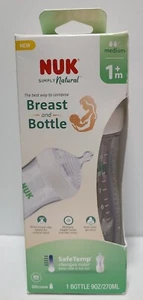 NUK Simply Natural, Breast and Bottle with Safe Temp, 1+ Months Medium Flow 9 oz - Picture 1 of 3
