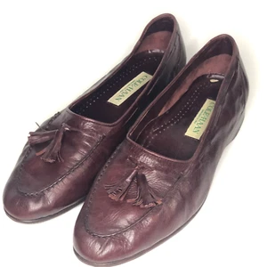 Cole Haan Fine Leather Tassel Slip On Loafers Made In Italy Mens Size 8.5 M - Picture 1 of 6