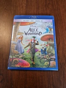 DISNEY ALICE IN WONDERLAND - BLU - RAY + DVD (2010) Brand New! - Picture 1 of 2
