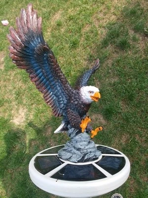 Flagpole Eagle on Approach Topper Finial Ball Hand Painted USA Real / Lifelike - Image 1 of 4