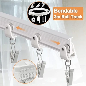 Flexible Gardinenschiene Biegbar Decken Vorhangschiene Schienenvorhangsystem Kit - Bild 1 von 12