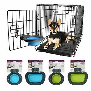 Collapsible Dog Kennel Crate Bowl - 2 Sizes, 2 Colours 1,2 & 3pack Available