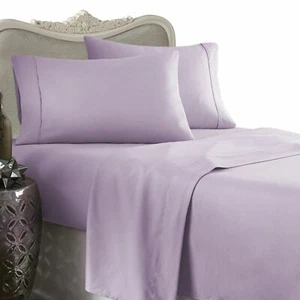 1000 Thread Count 100% Egyptian Cotton Sheet Set, 1000TC, QUEEN, Lavender Solid - Picture 1 of 1