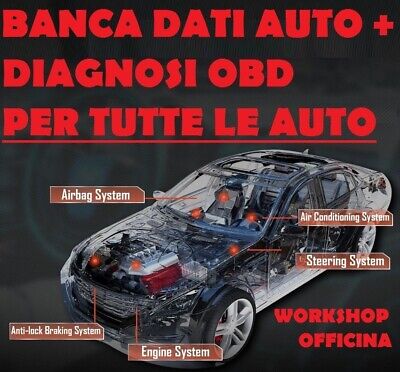 Banca Dati Auto 2018 + Diagnosi Obd Reset Service Officina Dati Tecnici Auto • 14.99€