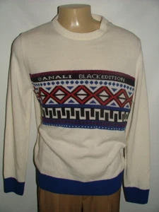 NEW BLACK EDITION CANALI CREWNECK SWEATER SIZE 2XL 56 WOOL MADE IN ITALY #285 - Picture 1 of 6
