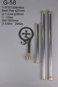 NEW stainless steel Bishop Crosier - pastoral staff - Height 65 " G-58 - Picture 1 of 5