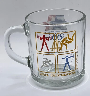 1984 McDonald’s Los Angeles Olympic Games Glass Mug Vintage - Image 1 of 3