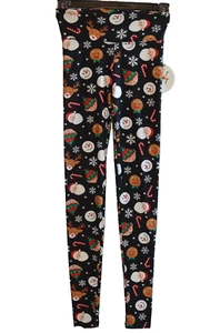 Planet Heart Juniors High Rise Holiday Leggings Santa & Friends Print - Picture 1 of 2