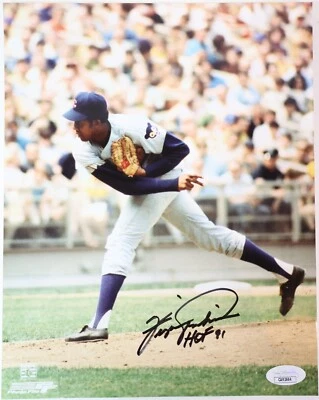 Fergie Jenkins Autographed/Inscribed HOF 91 Chicago Cubs 8x10 Photo JSA COA - Image 1 of 3