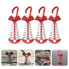 Red Adjustable Tent Rope Tensioners with Carabiner - 4pcs Pack