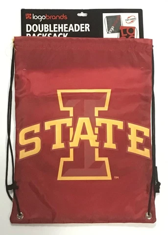 Iowa State Cyclones NCAA / Double Sided Backsack Backpack Cinch Bag w Drawstring Cover