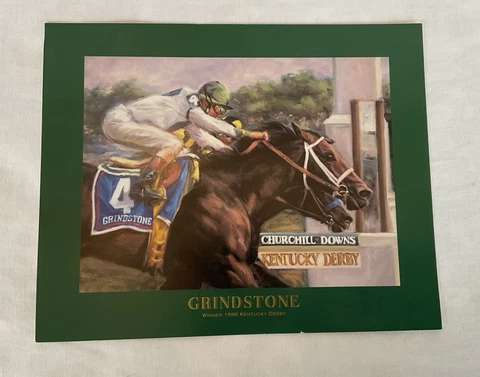 Grindstone 1996 Kentucky Derby Winner Art Print Postcard Cover