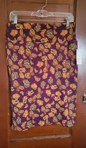 NUEVO CON ETIQUETAS LULAROE Mujer M Púrpura Mariposas CASSIE Poliéster Spandex Falda Lápiz - Imagen 1 de 4