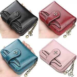 RFID Blocking Women Small Leather Wallet Credit Card Holder Mini Bifold Purse US - Picture 1 of 18