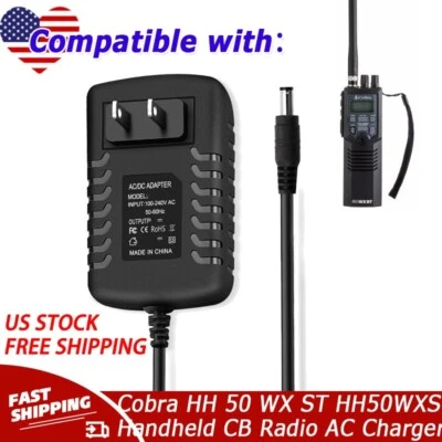 AC Power Adapter or Car Charger For Cobra HH 50 WX ST HH50WXST Handheld CB Radio - Image 1 of 4