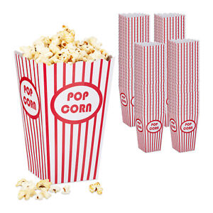 Popcorntüten Popcornbehälter 100er Set Popcorn-Papiertüten Pappe Popcornbecher